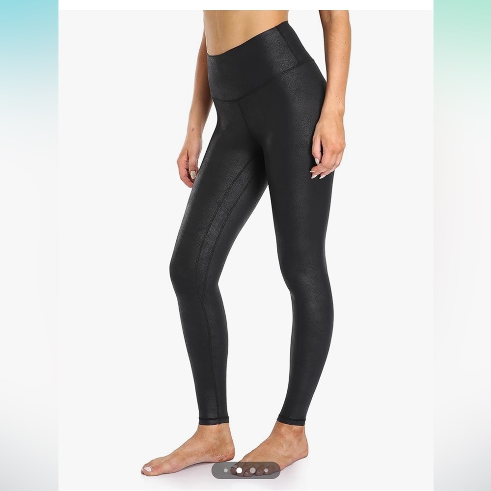 Colorfulkoala Matte Faux Leather Leggings Full Length Yoga Pants XL